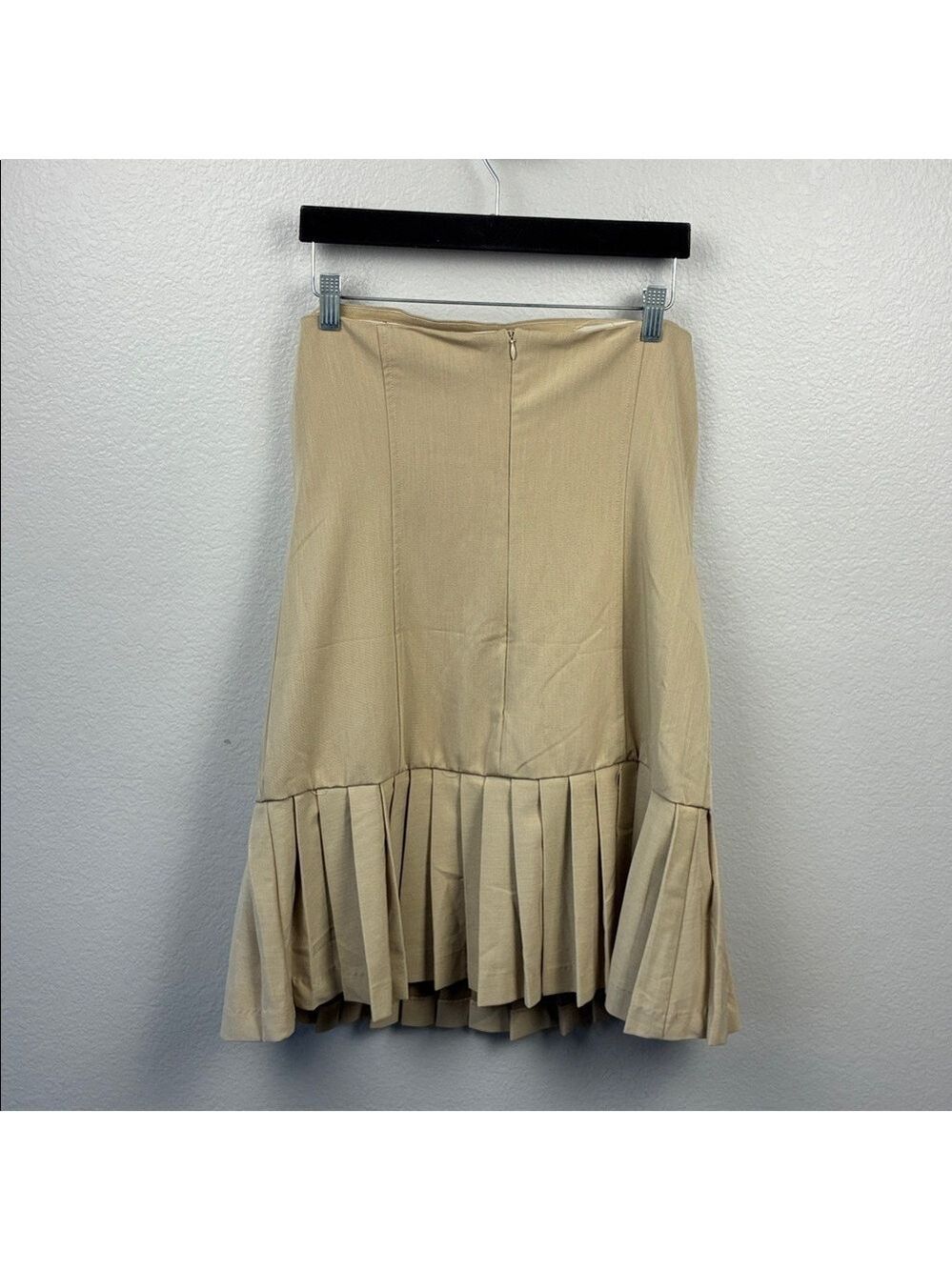 Maeve Strapless Pleated Trench Dress L Beige Mini Stretch Anthropologie NEW - Picture 8 of 11